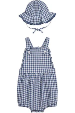 Ralph Lauren Gingham-print dungaree set