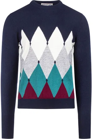 BALLANTYNE Diamond-pattern crew neck sweater