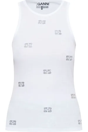 Ganni Rhinestone-embellished tank top
