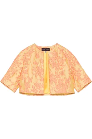 TALBOT RUNHOF Floral-jacquard cropped jacket