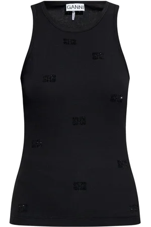 Ganni Rhinestone-embellished tank top