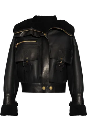 Balmain Shearling-lining leather jacket