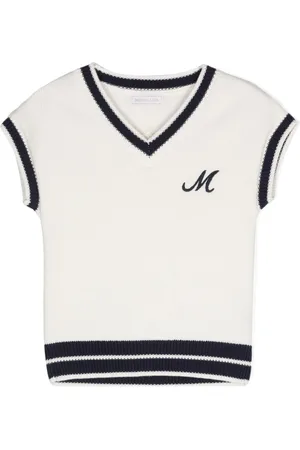 MONNALISA Embroidered-logo V-neck vest