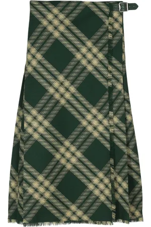 Burberry Pleat-detail wool skirt