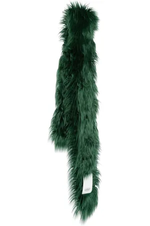 Ruslan Baginskiy Faux-fur logo-patch scarf