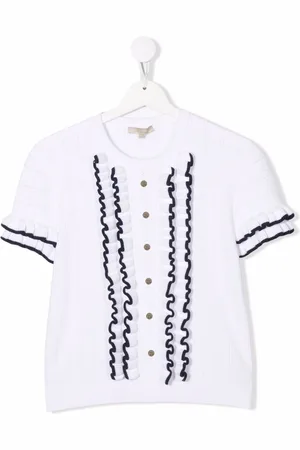 Elie saab TEEN ruffled short-sleeved shirt