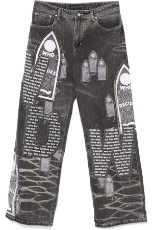 Who Decides War Patchwork-design jeans