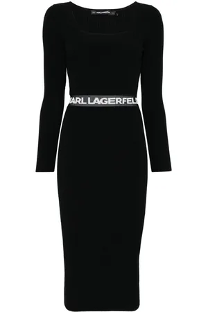 Karl Lagerfeld Logo-intarsia midi dress