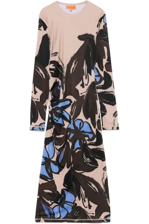 STINE GOYA Ruched long-sleeve midi dress