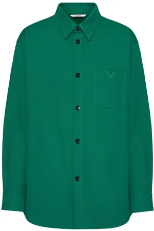 VALENTINO GARAVANI V-detail canvas shirt jacket