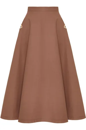 VALENTINO GARAVANI VGold canvas midi skirt