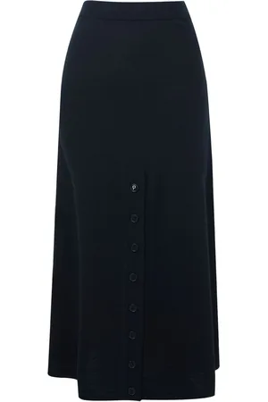 PORTS 1961 Button placket wool midi skirt