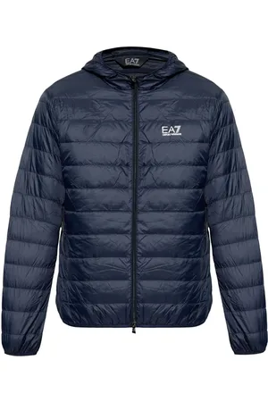 EA7 Logo-print padded jacket