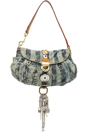 LOUIS VUITTON 1990-2023 Monogram Denim Mini Pleaty Raye shoulder bag