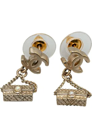 CHANEL 2008 Mini Nico Swing Matelasse Bag Push Back costume earrings