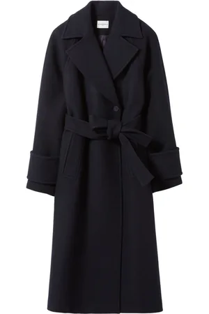 Claudie Pierlot Peak-lapels belted double-breasted coat