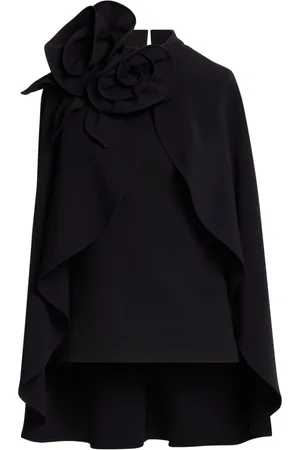 Elie saab Floral-appliqué cape top