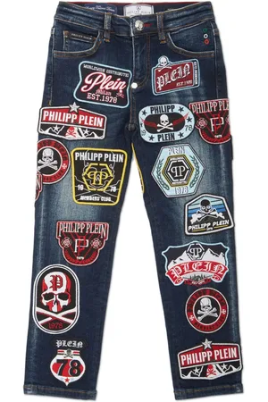 Philipp Plein Viintage Effect Patches jeans