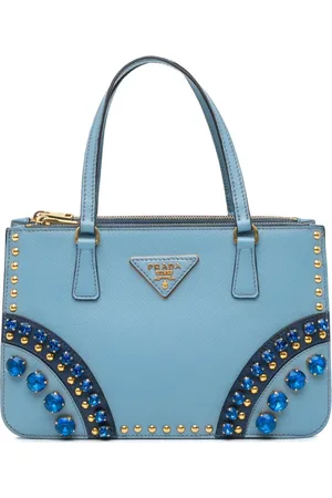 Prada 2013-2024 Mini Saffiano Lux Crystal Embellished Galleria Double Zip handbag