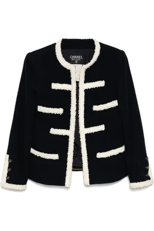 CHANEL 1995 bouclé-trimmed jacket