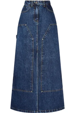 Studio Tomboy Panelled denim maxi skirt