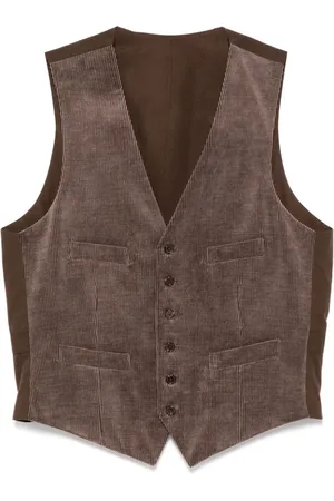 MAN ON THE BOON. Corduroy V-neck vest