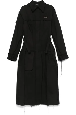 Elena Velez Darted denim trench coat