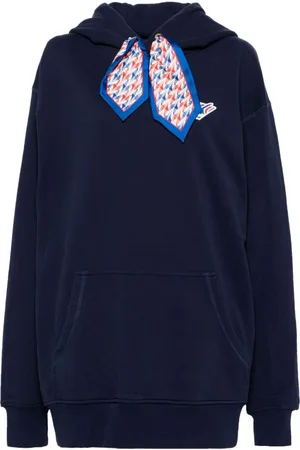 Casablanca Logo patch silk scarf hoodie