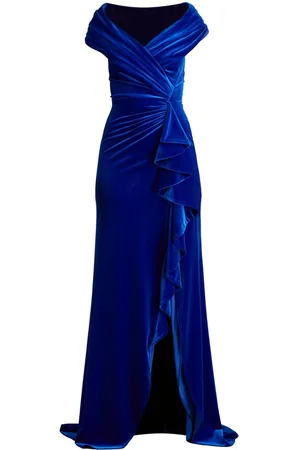 Tadashi Shoji Alvarez Velvet Waterfall Drape gown