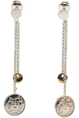 Hermès 21st Century Sterling Ex-Libris Push Back costume earrings