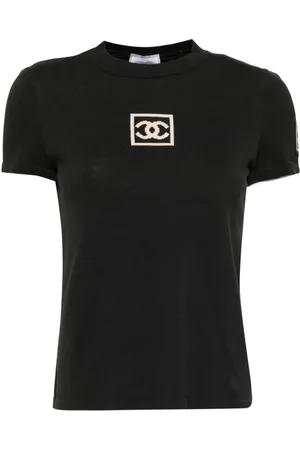 CHANEL 2003 intarsia logo knitted top