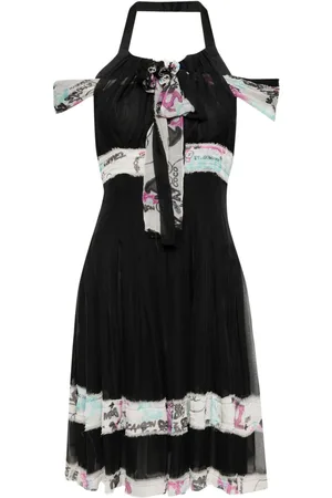 CHANEL 2007 graphic print halterneck dress