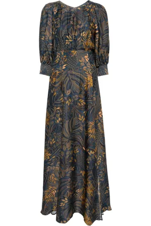 Farm Rio Dotted forest teal maxi dress