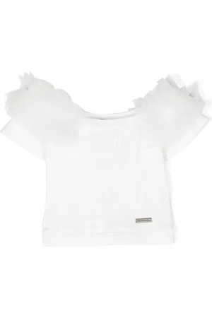 MONNALISA Ruffled fine-ribbed top