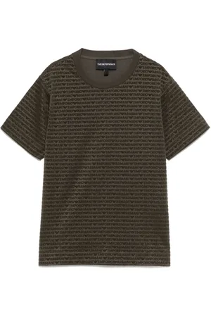 Emporio Armani All-over flocked logo T-shirt