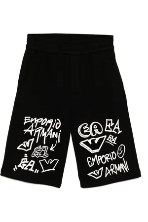 Emporio Armani Graffiti logo print short