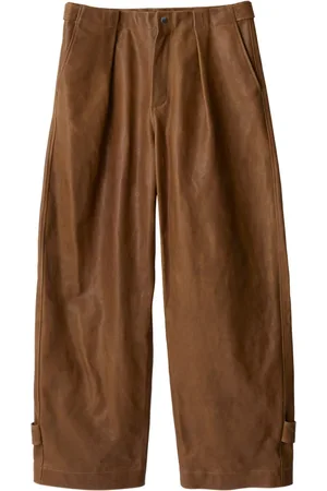 Burberry Pleat-detail leather trousers
