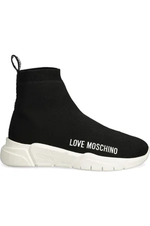 Moschino Elasticated logo-embroidered trainers