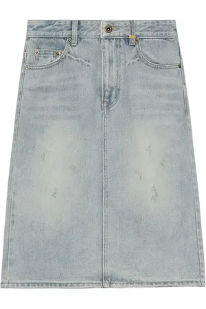 We11 Done Logo patch denim skirt