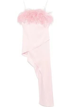 DAVID KOMA Feather-trim mini dress