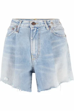R13 Raw-cut cotton denim shorts