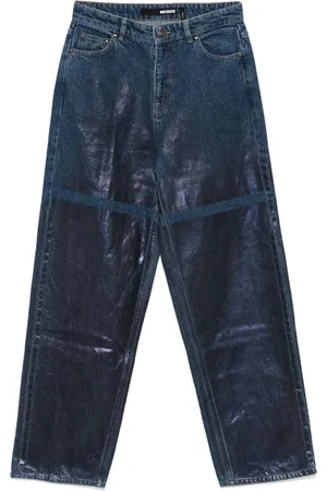 ROTATE Wide-leg coated jeans