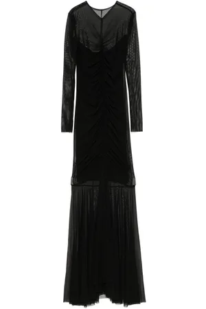Norma Kamali Shirred fishtail gown