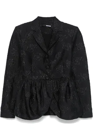 ROTATE Cloqué-effect draped-detailing blazer