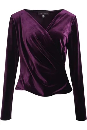 TALBOT RUNHOF Velvet v-neck top