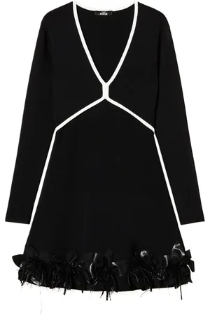 Twin-Set Feather-detailing mini dress
