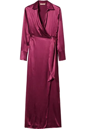 Twin-Set Satin-finish wrap dress
