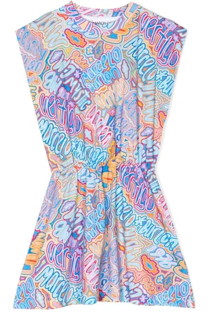 MARCELO BURLON Logo-print ruched cotton dress