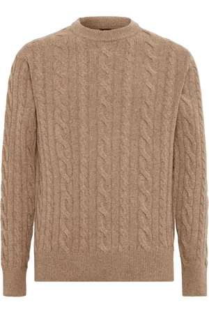Boggi Milano Taupe wool crew neck jumper