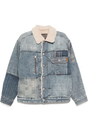 Musium Div. Logo-embroidered denim jacket